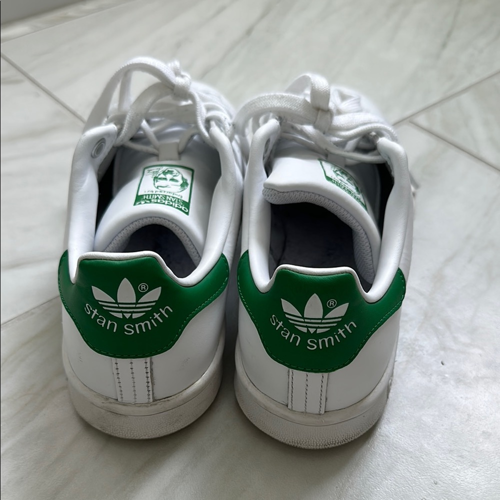 Adidas Stan Smith White and Green Sneakers
